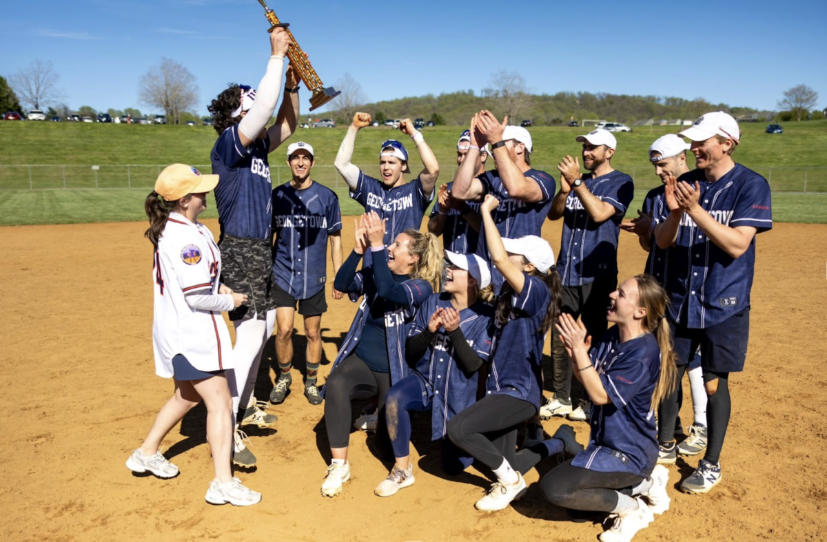The Georgetown University Law Center (GULC) softball team, the Georgetown Law Aiders and Abatters, secured a 16-14 victory for the first time in the history of the University of Virginia (UVA) Law Softball Invitational after years of dedication.